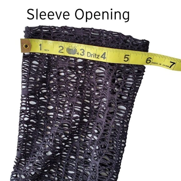 J Valdi Beachy Coverup 3/4 Sleeve Black Mesh V Neck Swim Pool Tunic Size XS - Picture 9 of 12